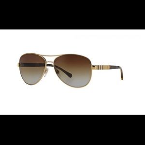 Burberry sunglasses aviators w leather on the side